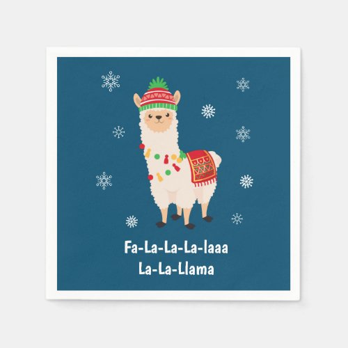 Funny Festive Llama Pun Christmas Napkins