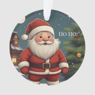 Funny Festive Santa Ho Ho! Christmas Acrylic Ornament