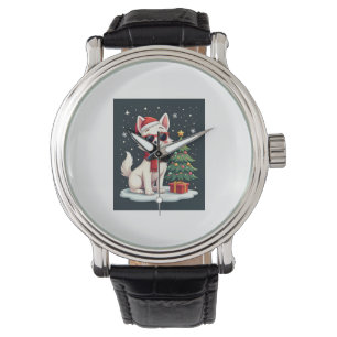 Funny Festive Sunglasses Dog with Christmas Tree C Watch