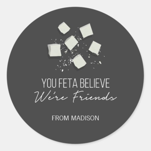 Funny Feta Friends Valentine Love Cheese Sticker