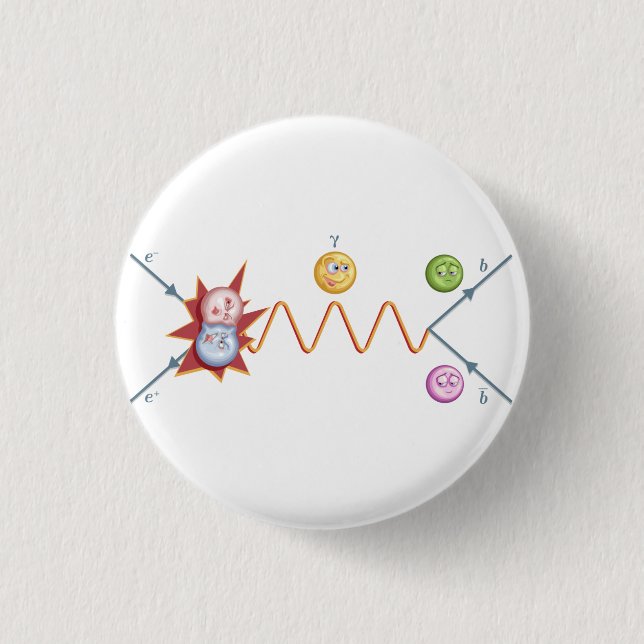 Funny Feynman Diagram Pinback Button (Front)