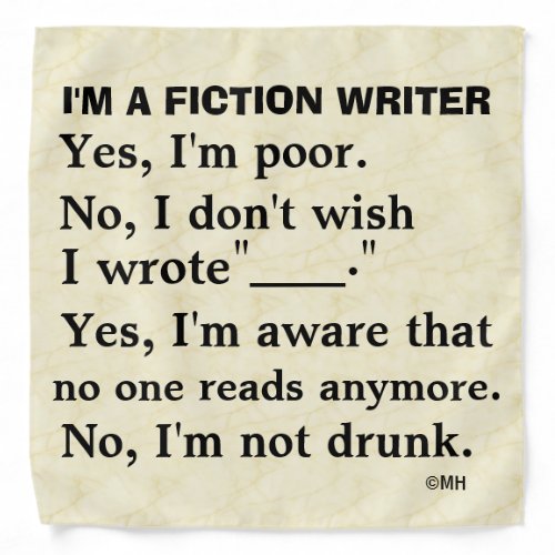 Funny Fiction Writer Answer Sheet Bandana