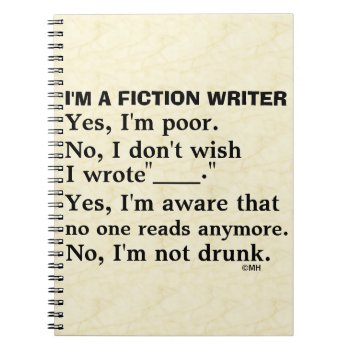 Funny Fiction Writer Answer Sheet Notebook by HaHaHolidays at Zazzle