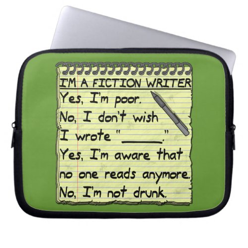 Funny Fiction Writer Answer Sheet Notebook Laptop Sleeve