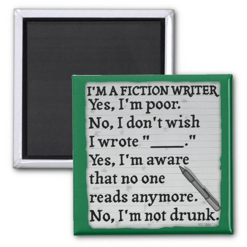 Funny Fiction Writer Answer Sheet Paper Magnet