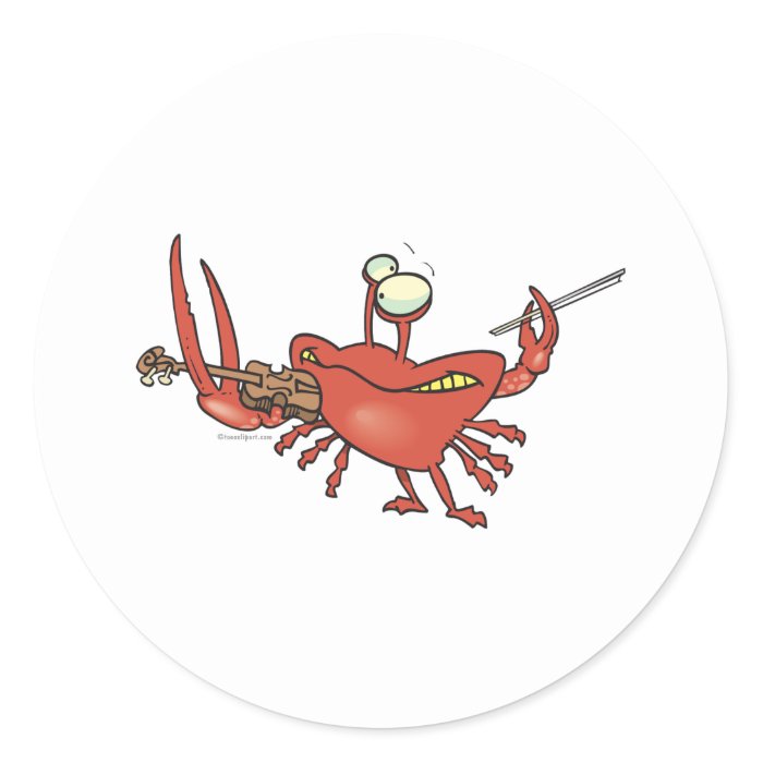 funny fiddler crab cartoon round stickers