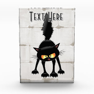 Funny Fierce Black Cat Cartoon  Acrylic Award