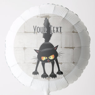 Funny Fierce Black Cat Cartoon Balloon