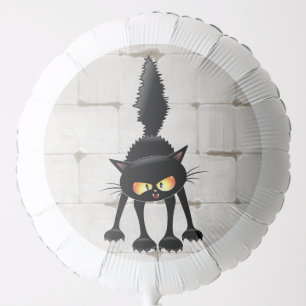 Funny Fierce Black Cat Cartoon Balloon