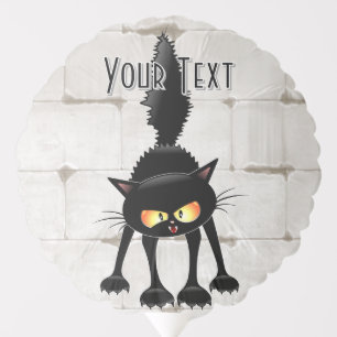Funny Fierce Black Cat Cartoon Balloon