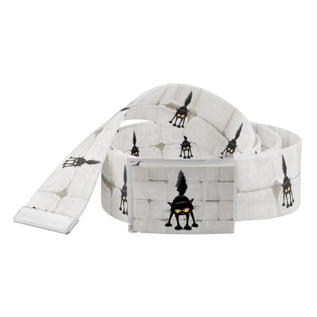 Funny Fierce Black Cat Cartoon  Belt (Snake)