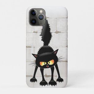 Funny Fierce Black Cat Cartoon  iPhone 11 Pro Case