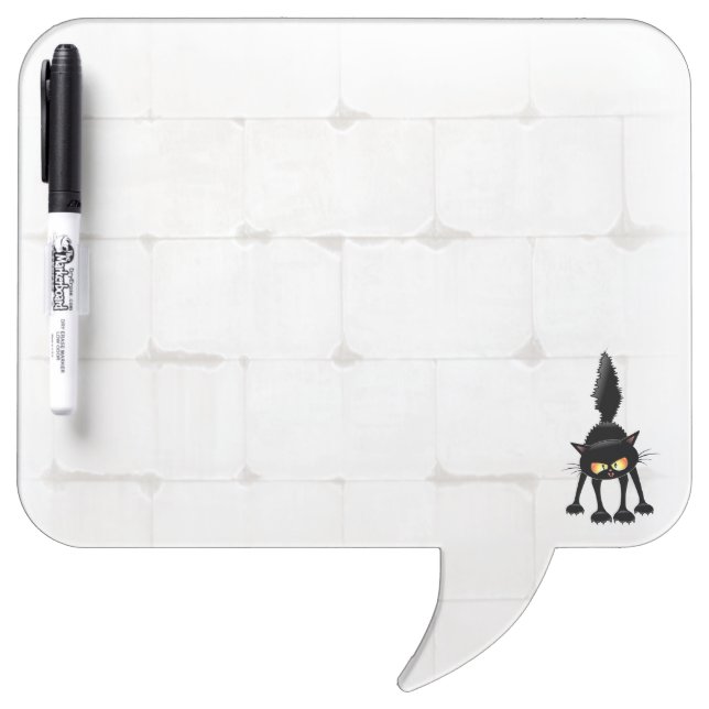 Funny Fierce Black Cat Cartoon  Dry Erase Board (Front)
