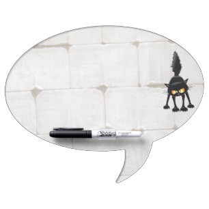 Funny Fierce Black Cat Cartoon Dry Erase Board