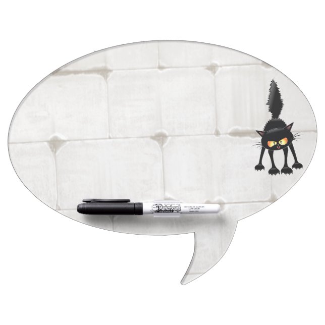 Funny Fierce Black Cat Cartoon  Dry Erase Board (Front)