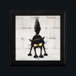 Funny Fierce Black Cat Cartoon Gift Box<br><div class="desc">Funny Fierce Black Cat Cartoon Character looking menacing. Original Vector Art Design © BluedarkArt TheChameleonArt.</div>