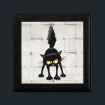 Funny Fierce Black Cat Cartoon  Gift Box<br><div class="desc">Funny Fierce Black Cat Cartoon Character looking menacing. Original Vector Art Design © BluedarkArt TheChameleonArt.</div>