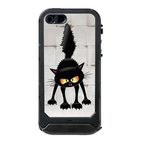 Funny Fierce Black Cat Cartoon  Waterproof Case For iPhone SE55s