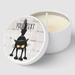 Funny Fierce Black Cat Cartoon Mini Candle Favors