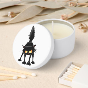 Funny Fierce Black Cat Cartoon Mini Candle Favors