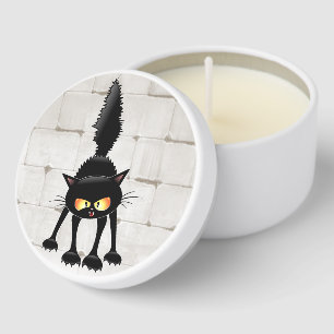 Funny Fierce Black Cat Cartoon Mini Candle Favors
