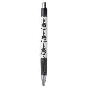 Funny Fierce Black Cat Cartoon  Pen