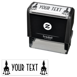 Funny Fierce Black Cat Cartoon Self-inking Stamp