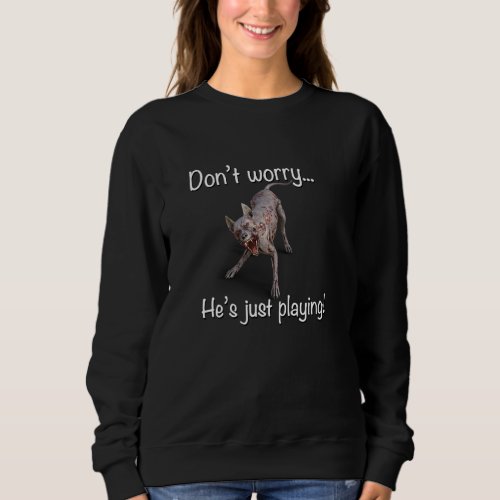 Funny Fierce Zombie Dog Walking Halloween Apocalyp Sweatshirt