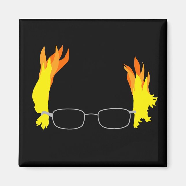 Funny Fiery Hair Bernie Sanders Magnet (Front)