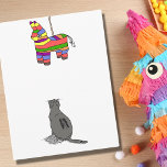 Funny Fiesta Cat Watching Piñata Birthday Card<br><div class="desc">Fun birthday card featuring a stand-off between a cat and a birthday piñata!  Who will win?  Wish someone a happy birthday with this sweet and relatable birthday card!</div>