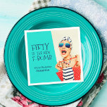 Funny Fifty is the New F-Bomb Birthday Party Napkins<br><div class="desc">Host an outrageously funny and unique birthday party for a fabulous woman celebrating her 50th Birthday with this retro glam 50th Birthday Party paper napkin design. The design features a kitschy stylish woman in striped sunglasses and hair turban with a polka dot bag and striped towel, rocking her attitude. The...</div>