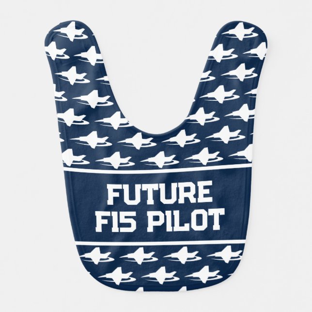 Funny fighter jet Baby Bib for future F15 pilot (Front)