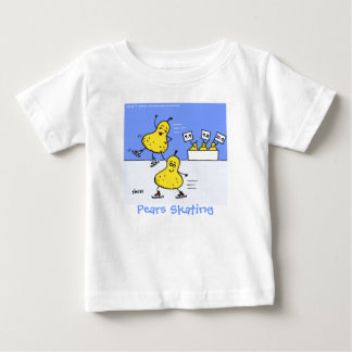 Funny Figure Skaters Cute Cartoon Pears Skating Baby T-Shirt