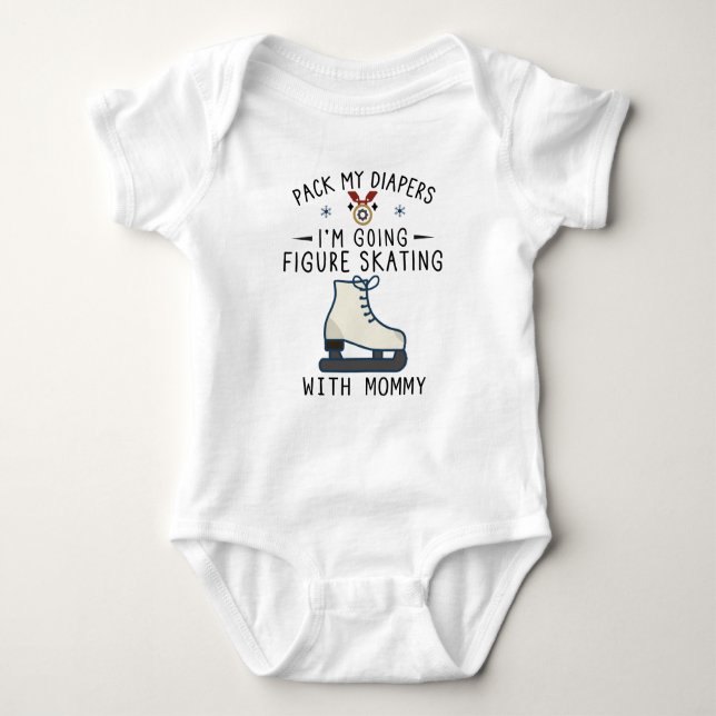 Funny Figure Skating Mom Dancer Spin Skater Baby Bodysuit (Front)