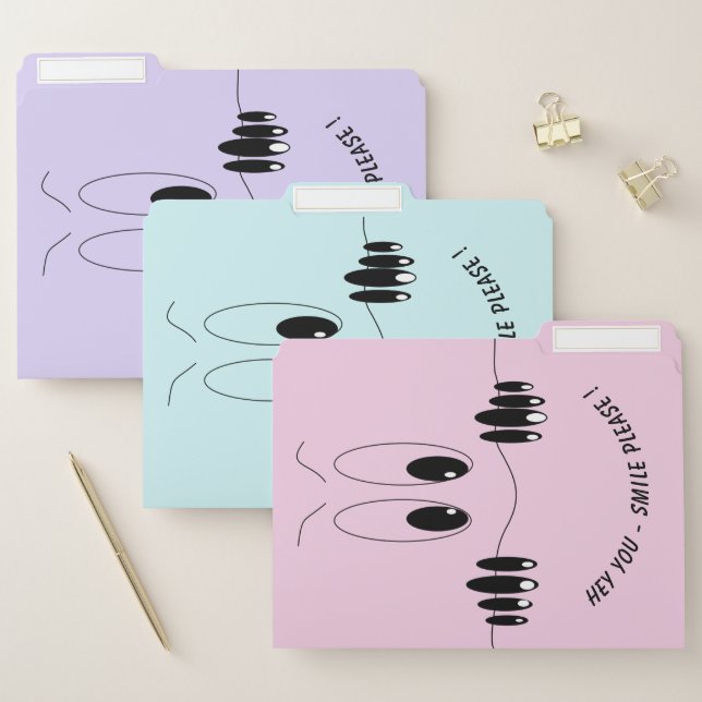 Funny File Folder Playful Curiosity Eyes - Smile (Set)