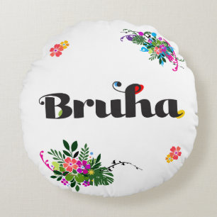 Funny Filipino Bruha Boho Round Pillow Wine