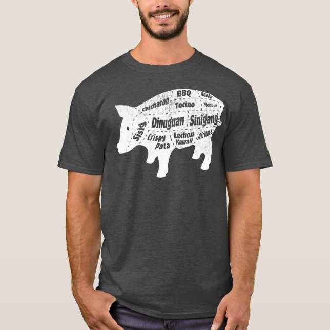 Funny Filipino Food   Pig Pork Baboy Parts T-Shirt (Front)