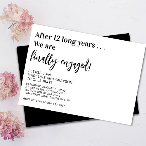 Funny Finally Engaged Casual Engagement Party Invitation