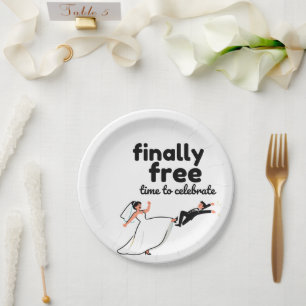 Funny “Finally Free” Divorce Party Design Break up Paper Plates