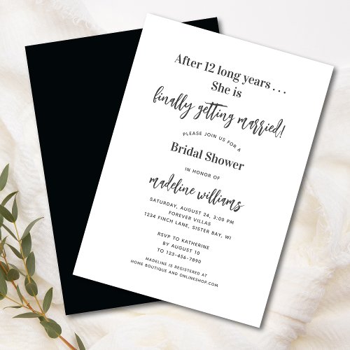 Funny Finally Getting Married Bridal Shower Invitation