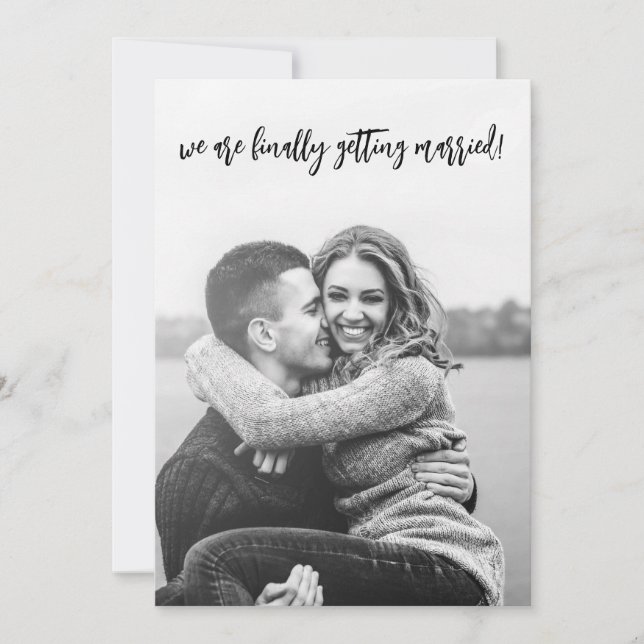 Funny Finally Getting Married Wedding Save The Date (Front)