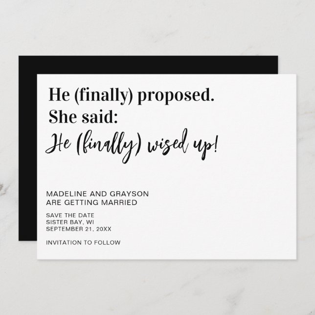 Funny Finally Wedding Save The Date (Front/Back)