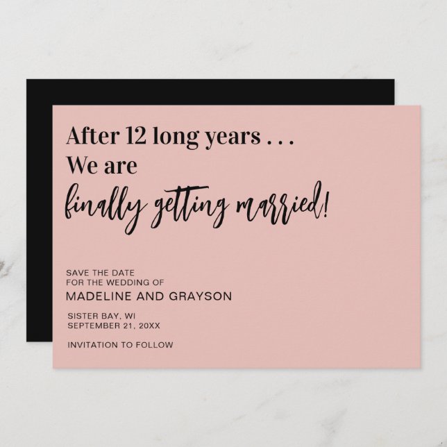 Funny Finally Wedding Save The Date (Front/Back)