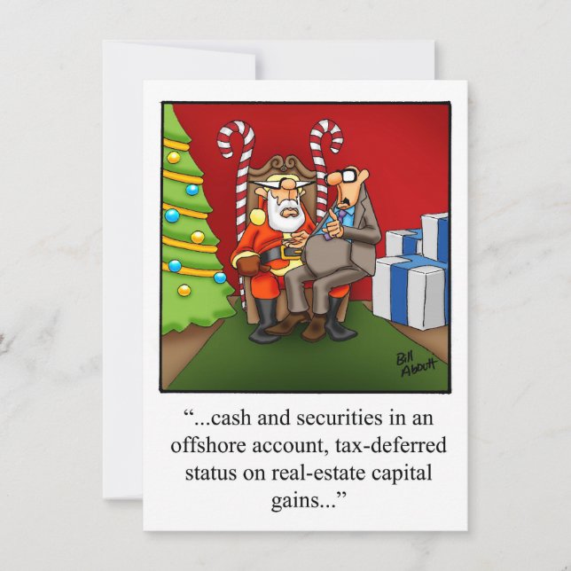 Funny Financial Business Christmas Invitation (Front)