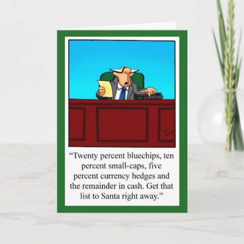 Funny Financial Humor Christmas Card Spectickkes