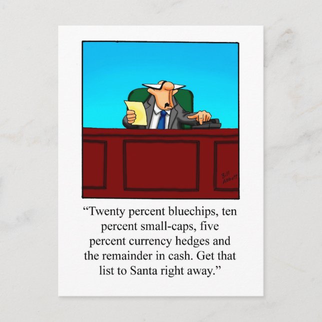 Funny Financial Humor Christmas Postcard (Front)