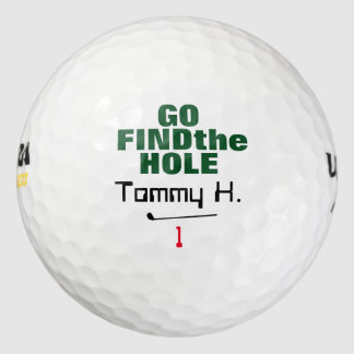 funny find the hole personalized golf balls