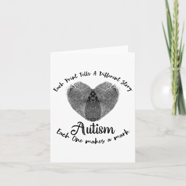 Funny Fingerprint Autism Each Print Tells A Differ Card (Front)