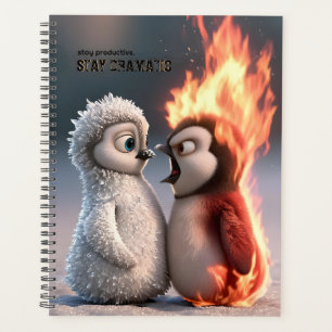 Funny Fire and Ice Penguin Planner