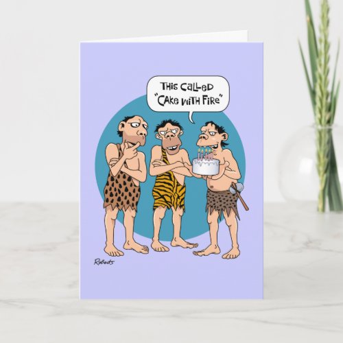 Funny Fire Cake Birthday Card